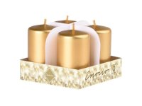 Adventní válec 4ks 38x60 zlaté svíčky